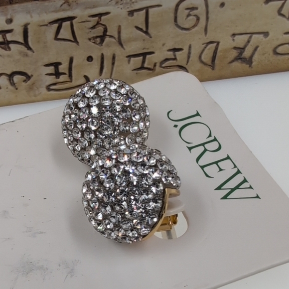 J. Crew Gold and Silver Crystal 3D Globe Cluster Earrings - Picture 3 of 6